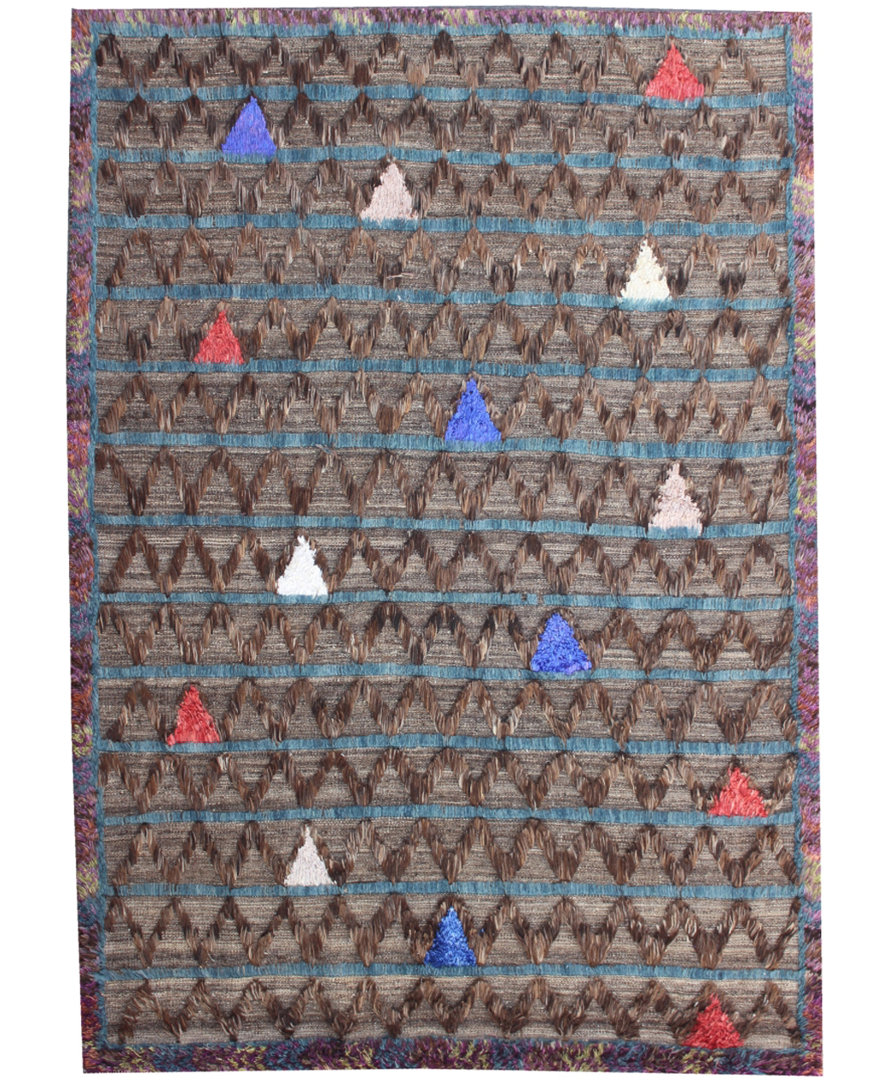 Geometric Hand Knotted 162cm X 254cm Area Rug