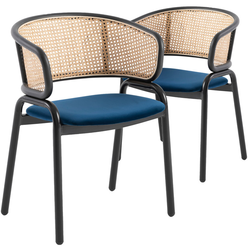 Chaise de salle à manger Mid-Century, Bleu marine, 2