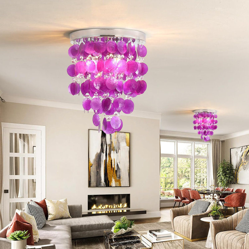 Modern Ceiling Chandelier, Purple