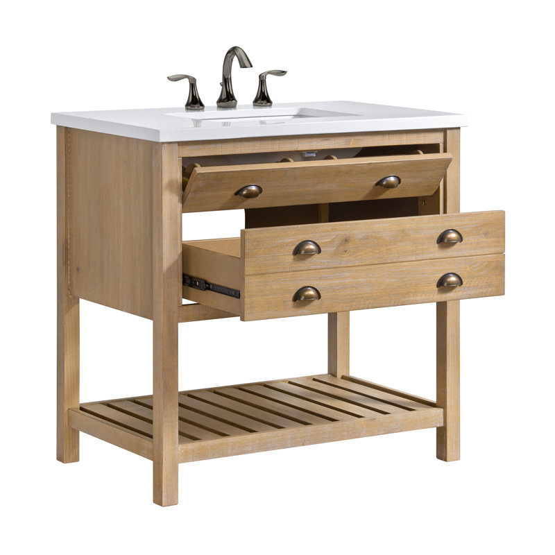 Ensemble de meuble-lavabo simple 37 po Grigg, Bois flottant