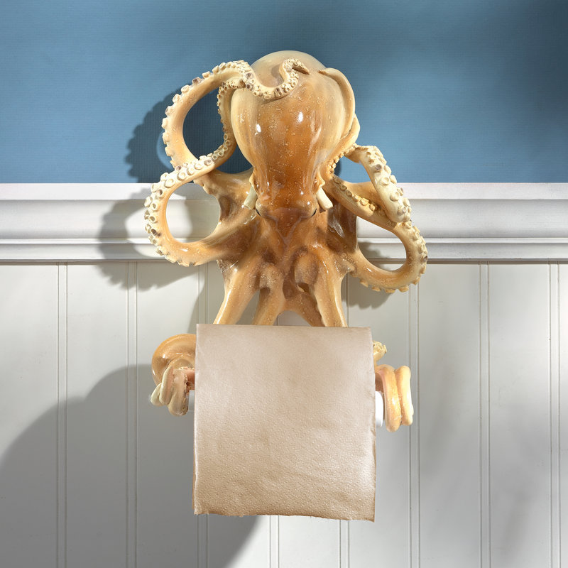 Hand-Painted Resin Octopus Tentacles Toilet Paper Holder