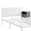 Lit plateforme double en métal avec tablettes de rangement à deux niveaux, armoire de rangement en bois-1945064321