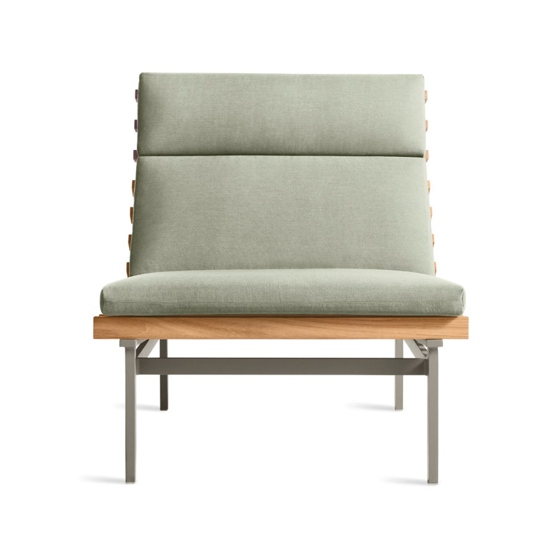 Perch Outdoor Teak Chaise Lounge, Sunbrella Linen, Charcoal