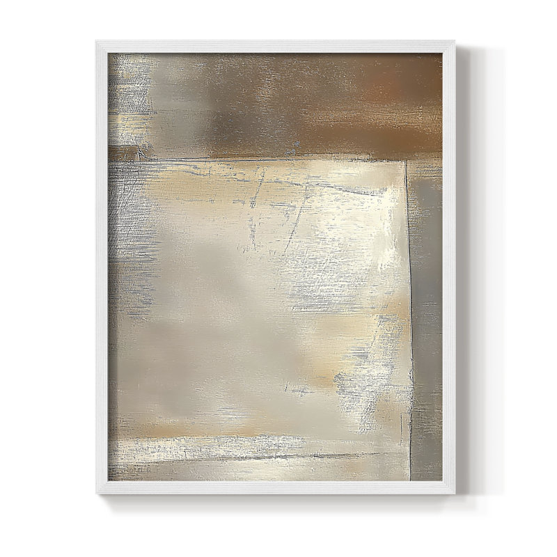 «Abstract Abstract», reproduction encadrée - prête à être accrochée - fabriquée aux États-Unis, H 14 po x l 11 po, Blanc