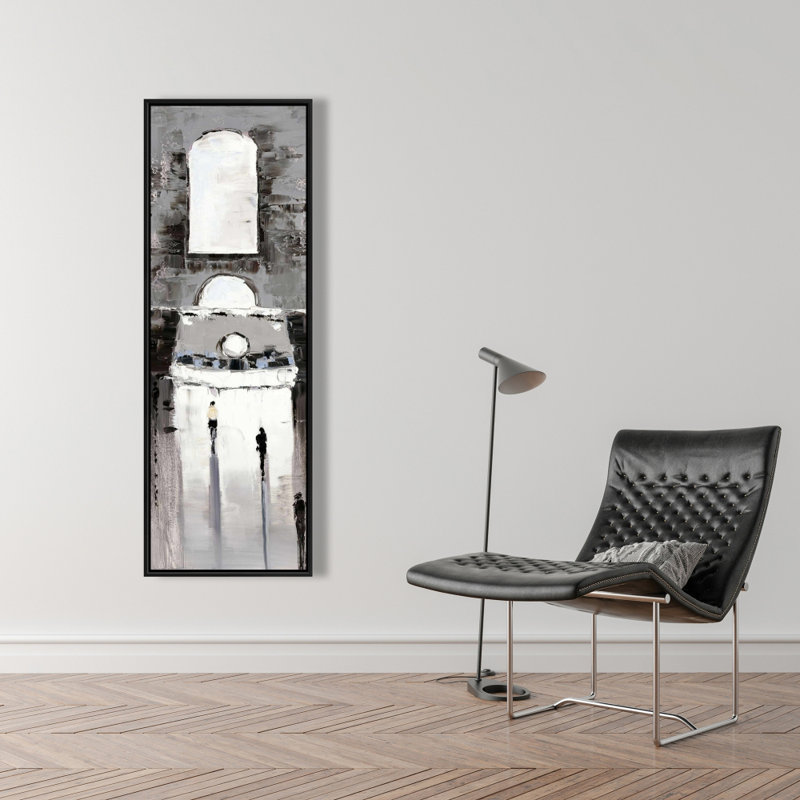 " Gray Building With Passersby "