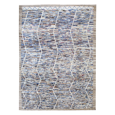 Tapis unique en laine et en coton tissé à la main 9 pi 1 po x 12 pi 1 po One Age of a Kind Kind