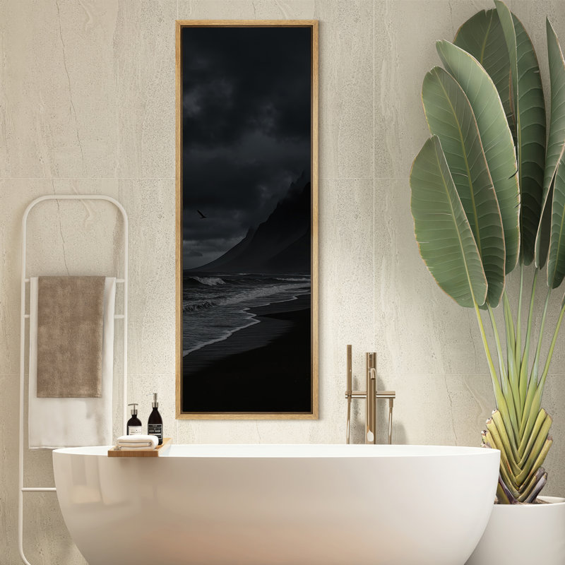 «Beach Landscape», impression sur toile encadrée océan, Naturel, H 60 po x l 20 po