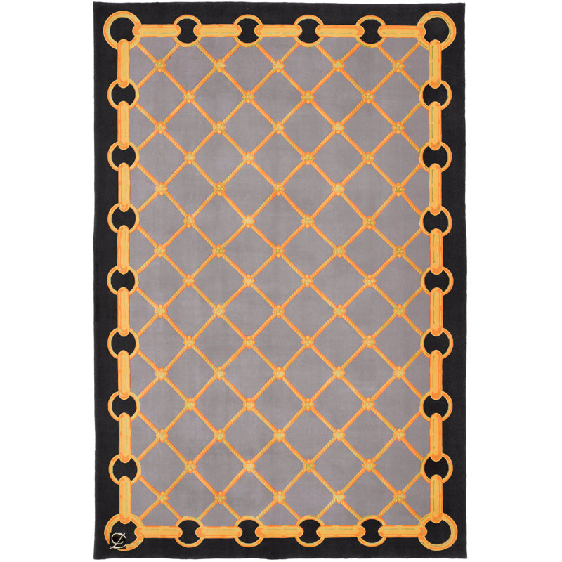 Jamie Drake - 'Chain And Rope - Gray' Rug 6' X 9'