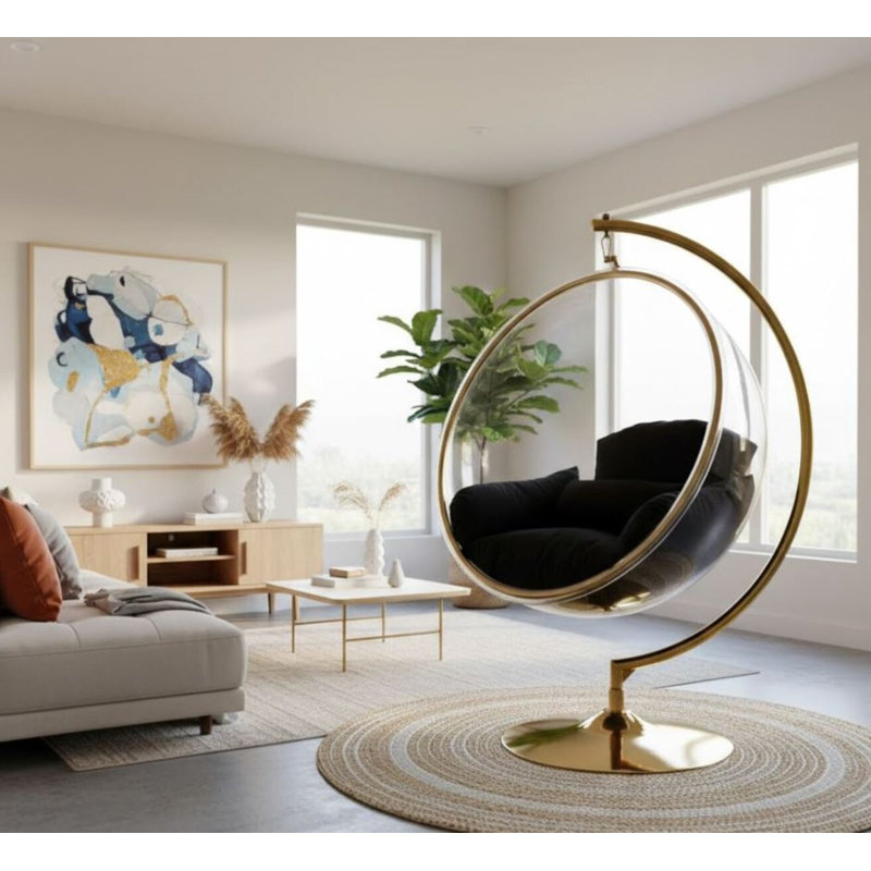 Méridienne rembourrée Kawtar - Méridienne moderne avec base en métal pour le salon, la chambre à coucher ou le coin lecture