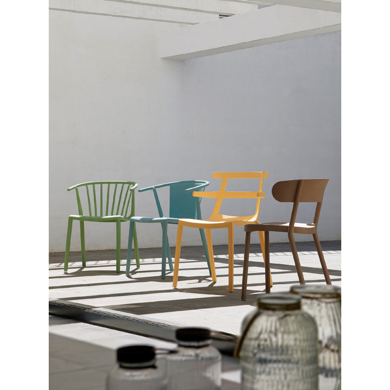Steely Eco Outdoor Dining Armchair, Fire Yellow