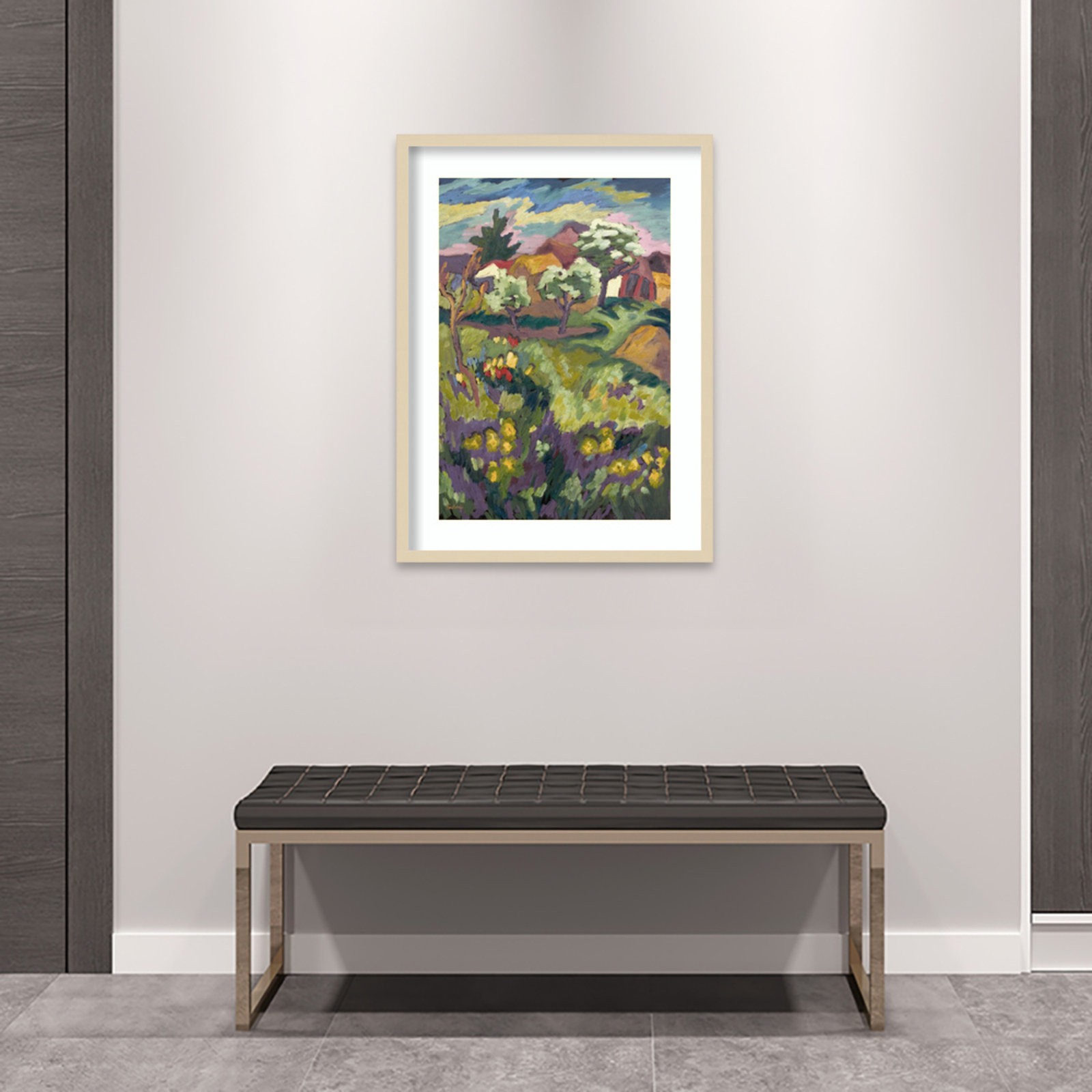 Garden of My Childhood Print, 33" H x 25" W x 1" D, Brown