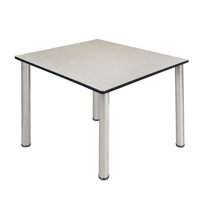 Plateau de table Kee, H 29 po x L 48 po x l 48 po, Chrome, Érable