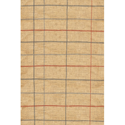 Brown-Themed Wicker-Look Line Patterned Modern Decorative Rug