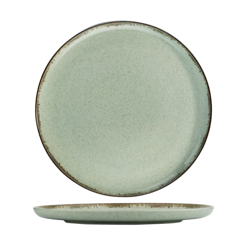 Elegant Dessert Plate Set (6 Pieces), Green Porcelain, 7.5 x 7.5 x 1.0 inches | 100% Dishwasher & Microwave Safe, Perfect for Serving Cakes & Treats | Stylish & Durable Addition to Your Tableware Collection