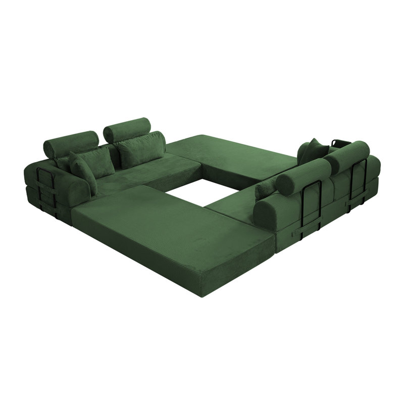 Canapé modulaire en L, Vert