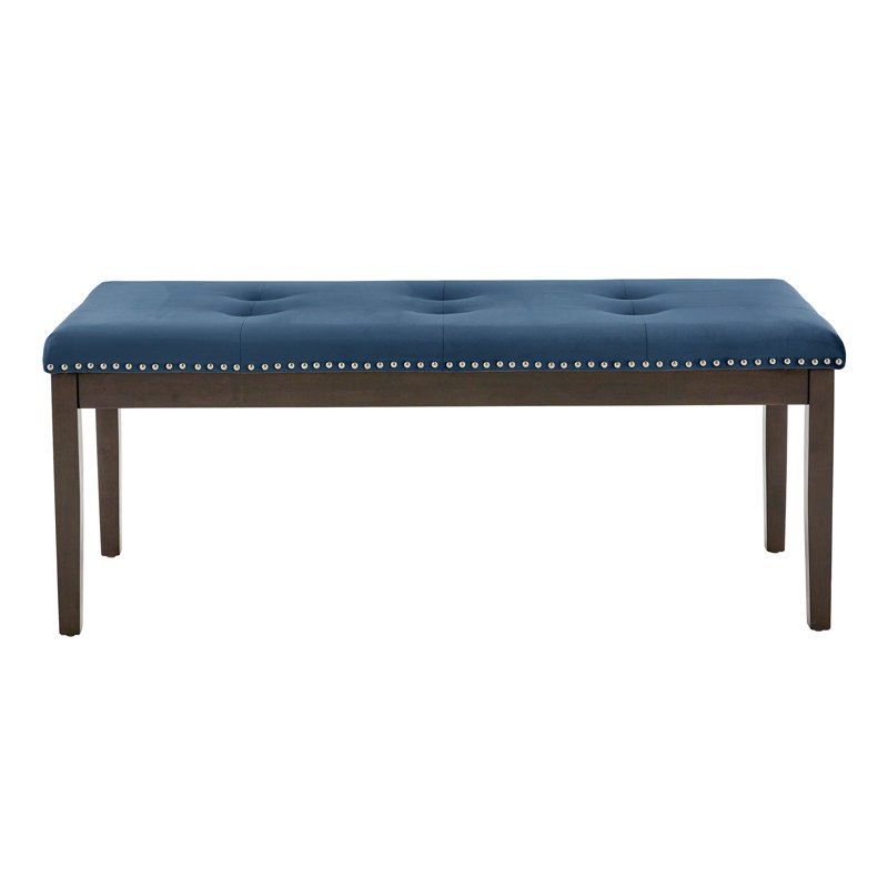 Banford Polyester Blend Upholstered Bench, Blue