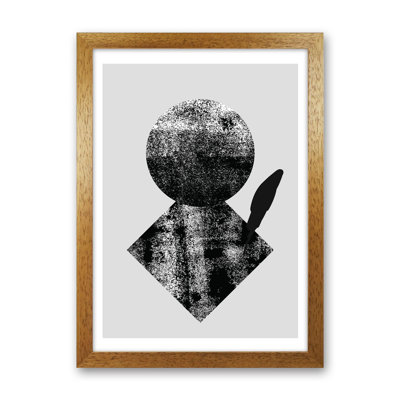 Graffiti Black And Grey Circle Leaf by Pixy Paper - Print