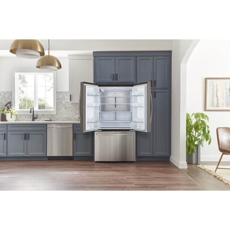 27 cu. ft. Smart Counter-Depth MAX French Door Refrigerator with Internal Water Dispenser in PrintProof Stainless Steel