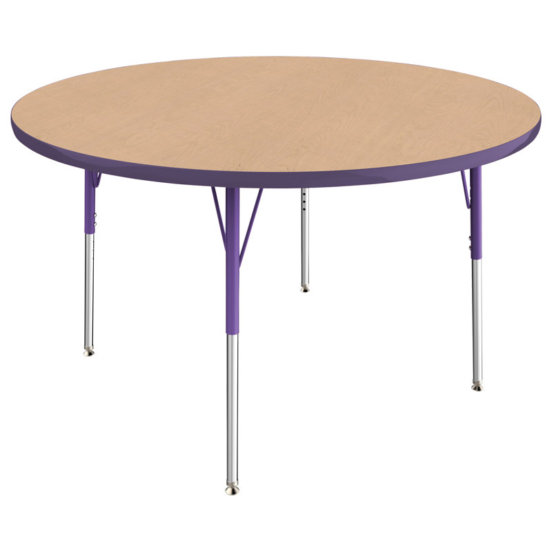 Table ronde à hauteur réglable, 48", Gris / noir / argent, Gris