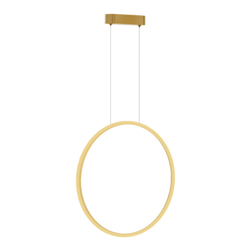 Saturno 1 - Light LED Geometric Pendant, Gold, 120cm H x 6cm W x 6cm D