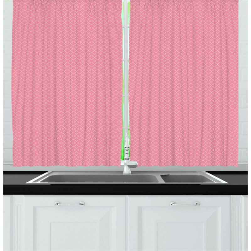 Geometric Ruffled Kitchen Curtain