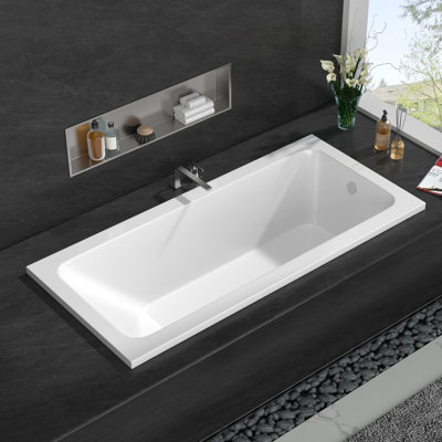 Baignoire de trempage encastrée ou encastrée en acrylique avec dossier incliné 65 po x 30 po