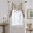 Elegant Swag Valance with Tassels, Beige Jacquard Waterfall Valance, Window Treatment 1 Panel-110808804