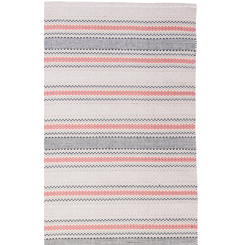 Breckenridge Hand Woven Cotton Striped Rug, Rectangle 6' x 9'