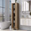 Armoire de rangement avec 2 portes pour salle de bain, bureau, tablettes réglables, panneau de fibres à densité moyenne-433308829