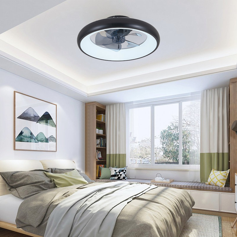 Ventilateur de plafond avec lumières DEL à intensité variable, ventilateur haute performance, Noir