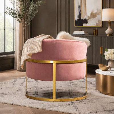 Luxury Framed Velvet Accent Chair Ergonomic Comfy Upholstered Armchair, Versatile Reading Vanity Club Chair for Indoor Home & Business Space
