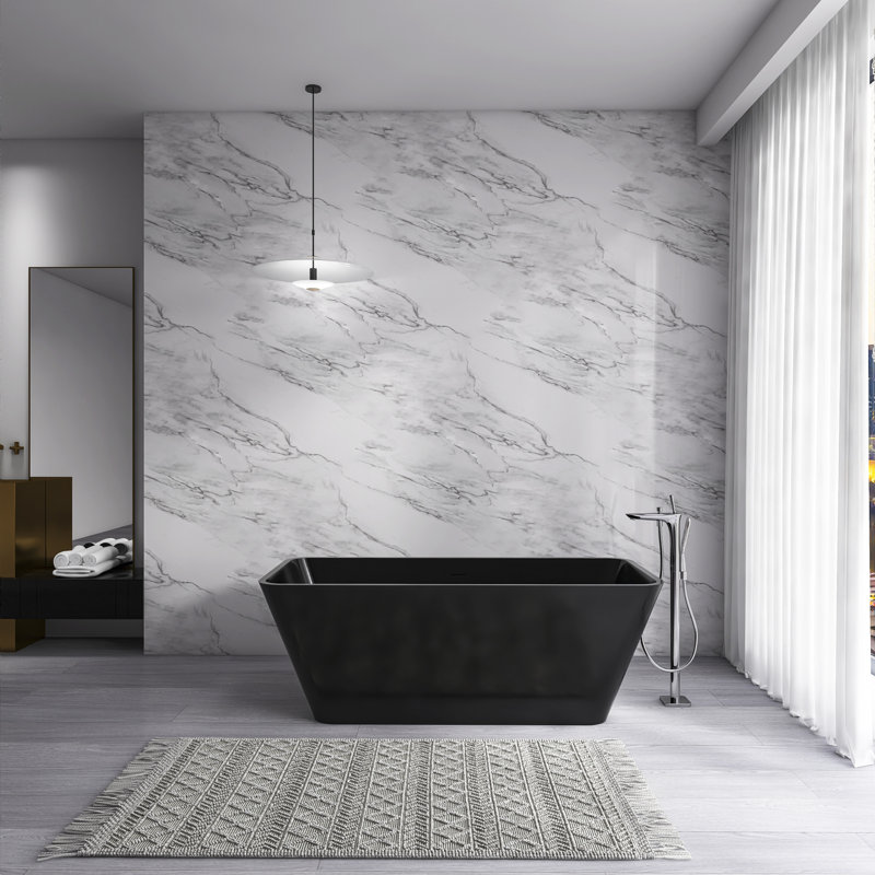 Baignoire autoportante moderne à surface solide luxueuse et confortable pour la maison et l'hôtel