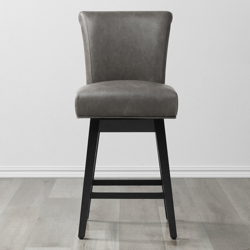 Tabouret de comptoir pivotant de 26 po Alanys, Gris