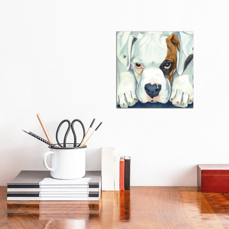 Buster As A Pup by Teresa Kogut - Painting on Canvas, Wrapped Canvas, 45.72cm H x 45.72cm W x 3.81cm D