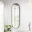 Miroir ovale pleine longueur de 63 po x 20 po, cadre en alliage d'aluminium brossé antirouille, miroir mural pour l'entrée de la salle de bain dans la chambre à coucher, reflet HD transparent-285841605