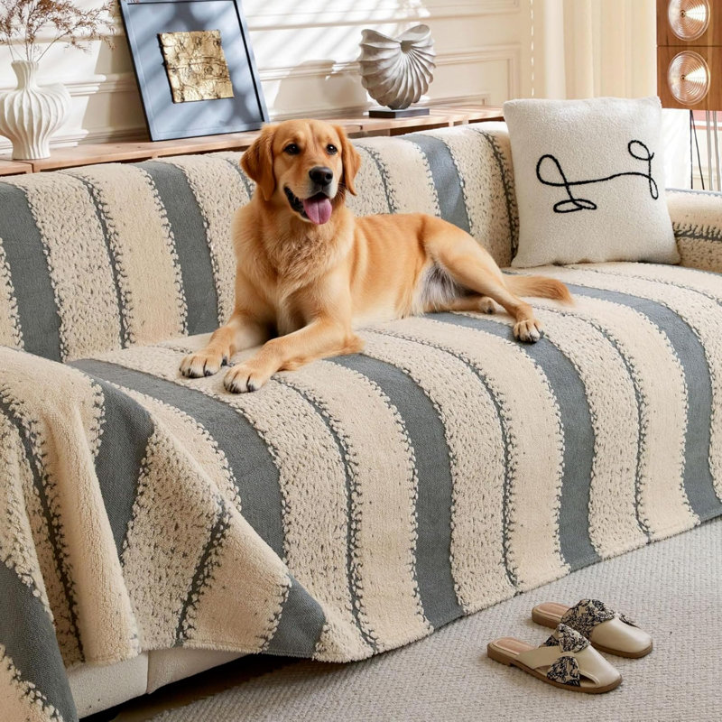 Chenille Box Cushion Sofa Slipcover