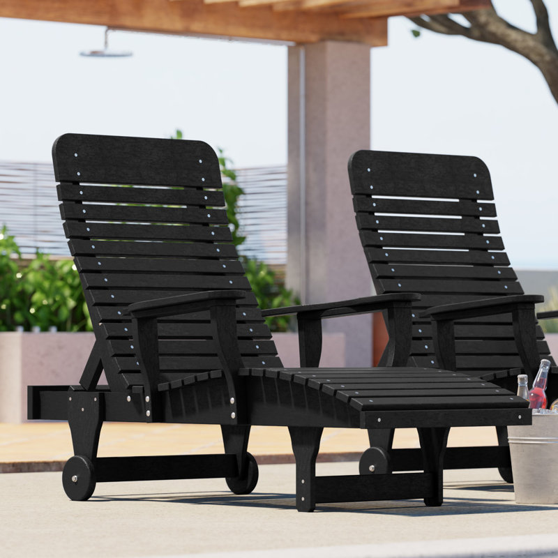 Signature Reclining Chaise Lounge, Black