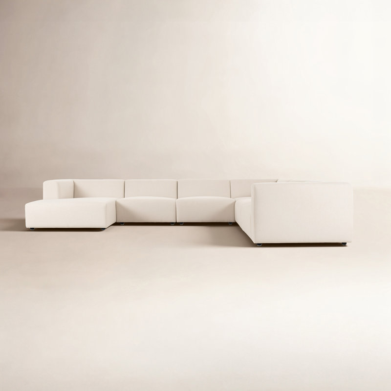 Apollo Sloan 6PC Sectional, Left Hand Facing, Fayette Cloud Polyester Blend