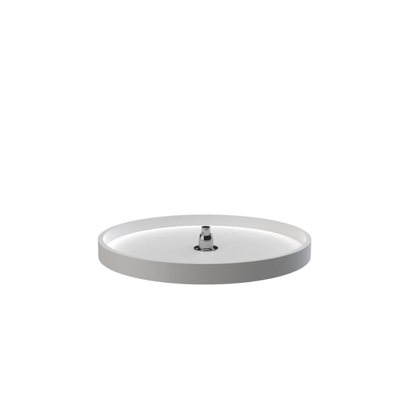 Rev-A-Shelf Polymer Full Circle 1-Shelf Lazy Susan with Bottom Mount Rotating Post for Corner Cabinets, White, 24" W