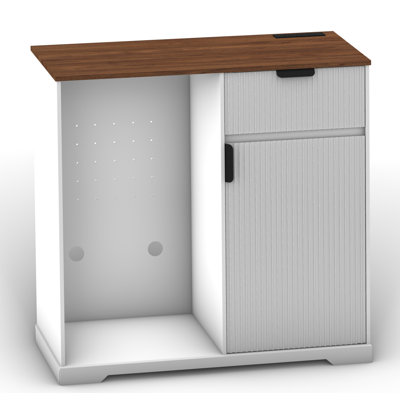 Meuble-bar de 98 cm de large avec prise électrique et tiroir coulissant pour salle à manger et salon