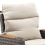 Ensemble de fauteuil inclinable 3 pièces avec coussins et table, osier résistant aux intempéries et accoudoirs en bois d'eucalyptus-112475980
