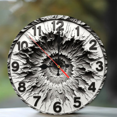 Horloge murale unique à texture craquelée