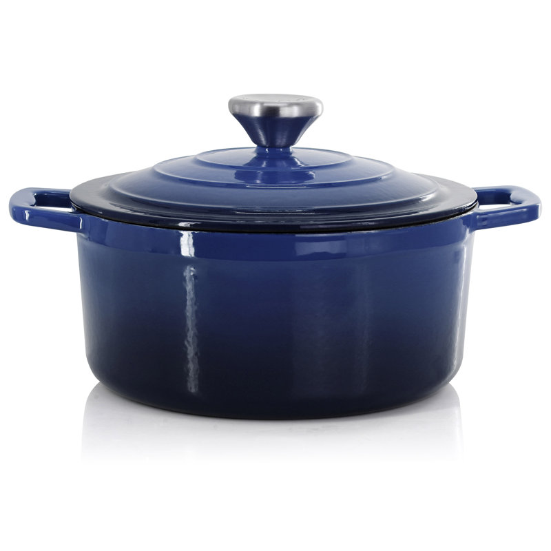 Casserole en fonte émaillée MegaChef, Bleu très foncé