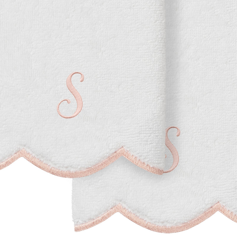 Ensemble de serviettes Linum Home Textiles 100% coton turc ADORNIA, Blanc / Rose, S, Ensemble de 2 serviettes à doigts