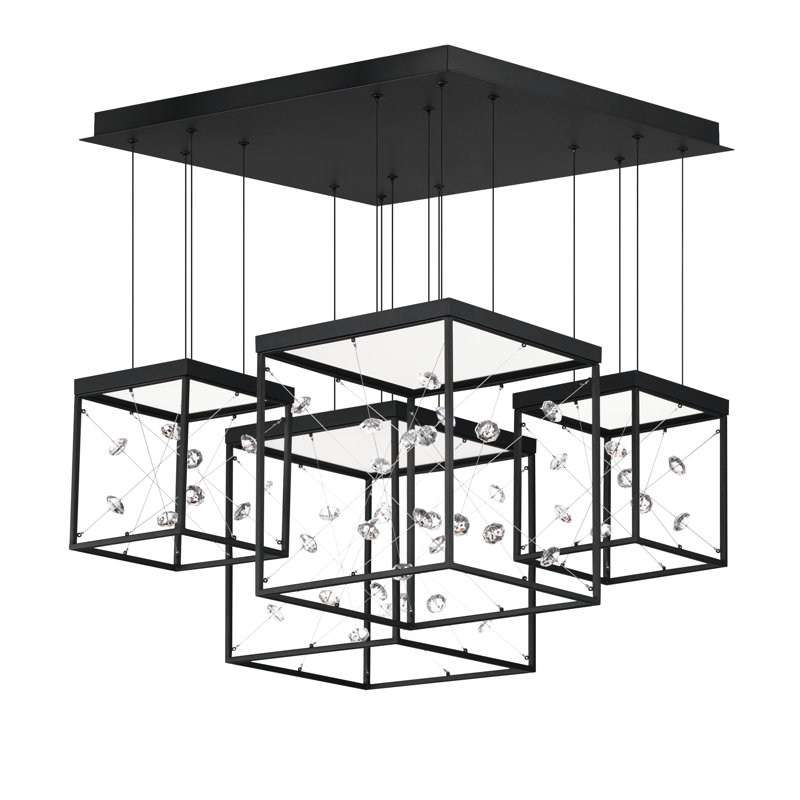 Aliciana 1 - Light Matte Black LED Square/Rectangle Pendant
