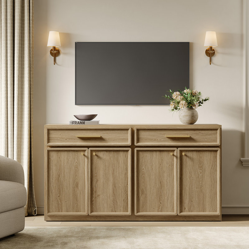 Cesiro30" Wide Accent Chest With Drawer And Adjustable Shelves, Brown Oak, 1 