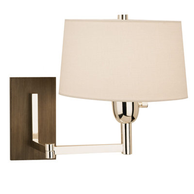 Wonton Metal, Fabric Plug-in Swing Arm Sconce