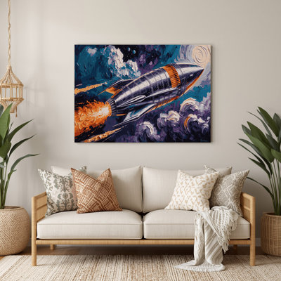 Affiche murale fusée Sci Fi Vintage