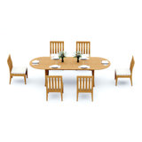 10 Seats 11 Pcs Grade-A Teak Wood Dining Set: 118" Double Extension Oval Table And 10 Caranas Arm Chairs #11Ca2610