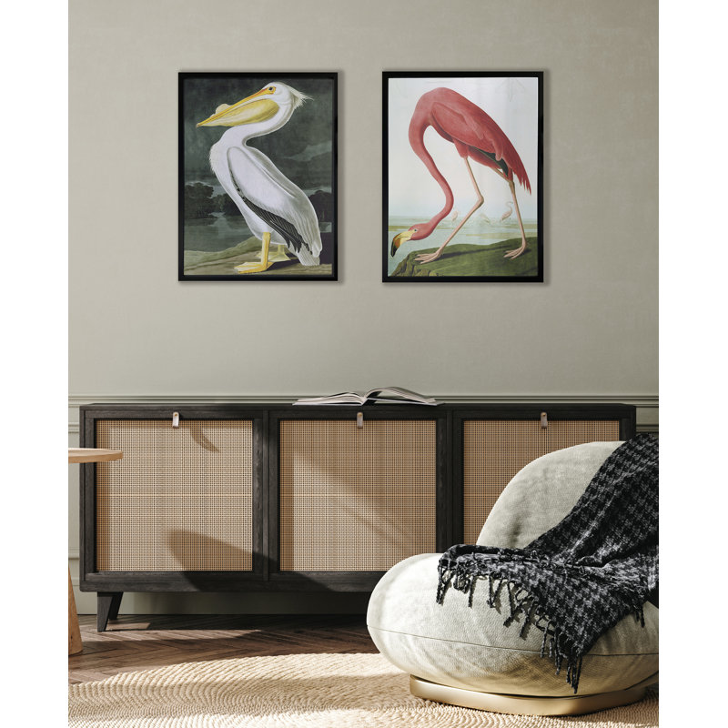American White Pelican 1 Piece Single Picture Frame Wall Art, 53.5 x 43 cm